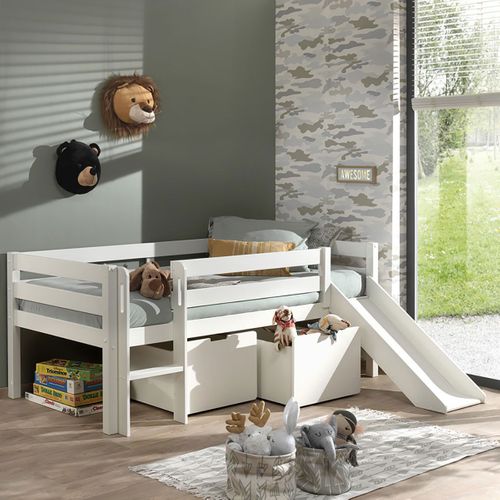 Lot 2 Tiroirs De Lit Blanc Pour Lit Surélevé Avec Tobogan - Sleepy