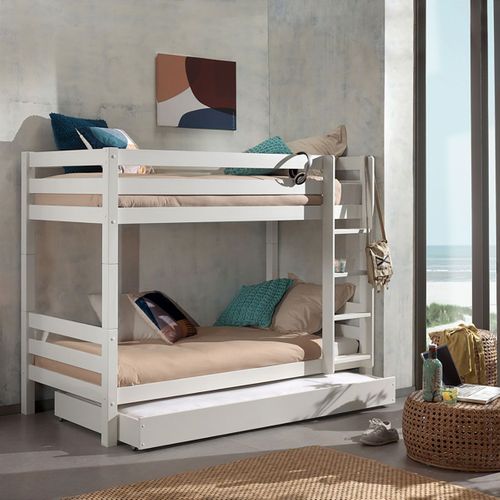 Tiroir De Lit Gigogne Blanc Pour Lits Superposés 2 Places - Martin