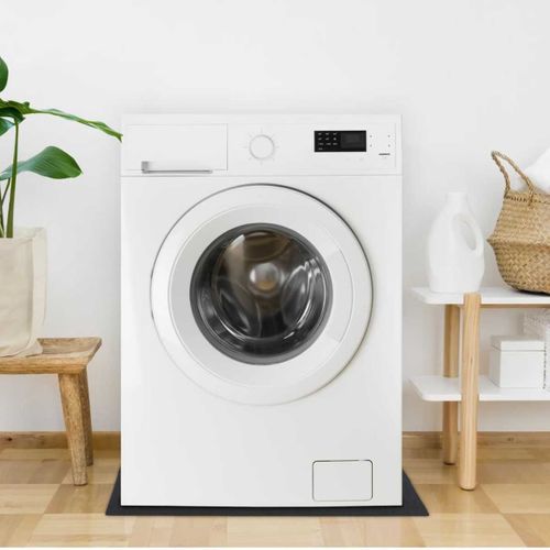 Tapis Anti-vibration Carré 60x60cm Noir En Plastique - Baxia