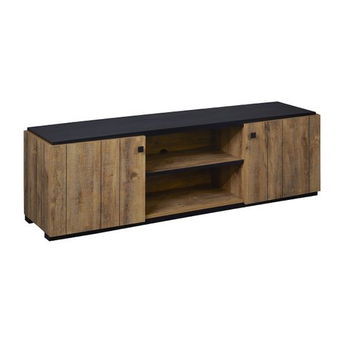 Ensemble Salon Meuble TV Et Table Basse Aspect Bois Finition Denver Piètement X Métal Noir - Gless