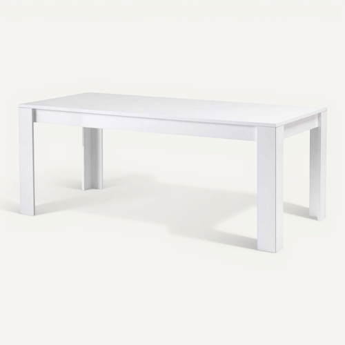 Denae - Table De Repas Rectangulaire 190x90cm Laquée Blanc Brillant