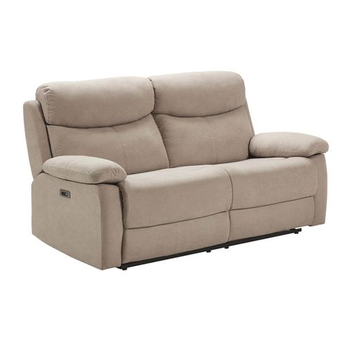 Canapé 3 Places Relax Electrique Beige Tissu Waterproof - Tarifa
