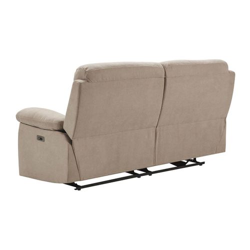 Canapé 3 Places Relax Electrique Beige Tissu Waterproof - Tarifa