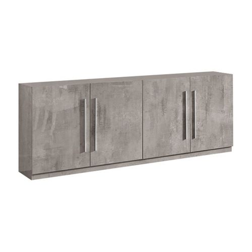 Clark - Ensemble Séjour Effet Marbre Table 190cm + Buffet 4 Portes
