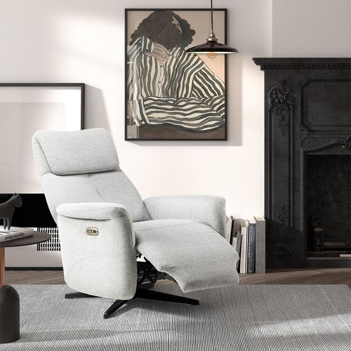 Fauteuil Relax Electrique Tissu Gris Perle - Gandia