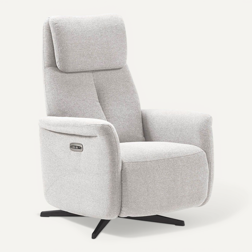 Fauteuil Relax Electrique Tissu Gris Perle - Gandia