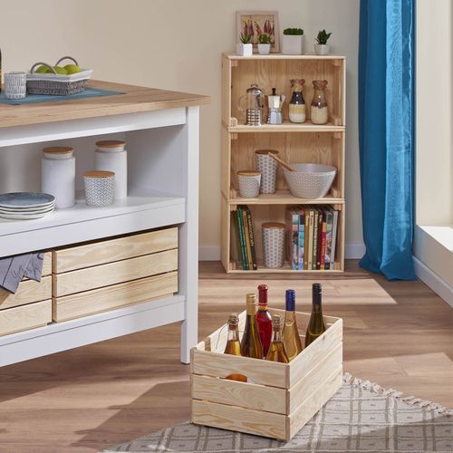 Cajita - Caisse De Rangement En Bois Naturel Non Traité 51cm