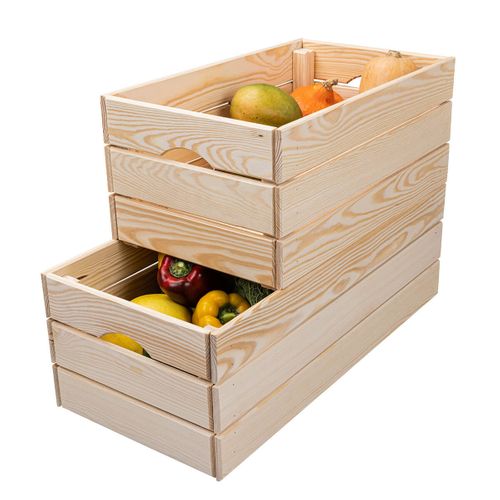 Cajita - Caisse De Rangement En Bois Naturel Non Traité 51cm
