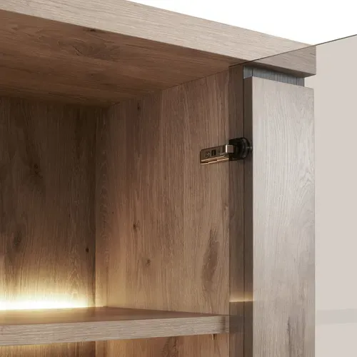 Argentier Avec Eclairage LED Effet Claustra Finition Canyon - Phileas