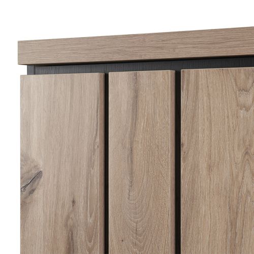 Argentier Avec Eclairage LED Effet Claustra Finition Canyon - Phileas