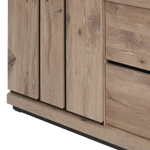 Argentier Avec Eclairage LED Effet Claustra Finition Canyon - Phileas