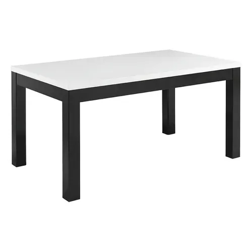 Ensemble Séjour Complet Laqué Noir Et Blanc Table 190cm + Buffet + Vitrine Avec LEDs - Deyton