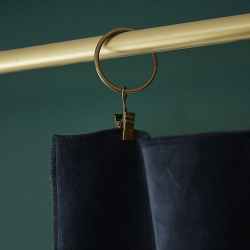 Rideau Ajustable 140x270cm Velours De Coton Bleu Nuit + 8 Anneaux Pince - Harris
