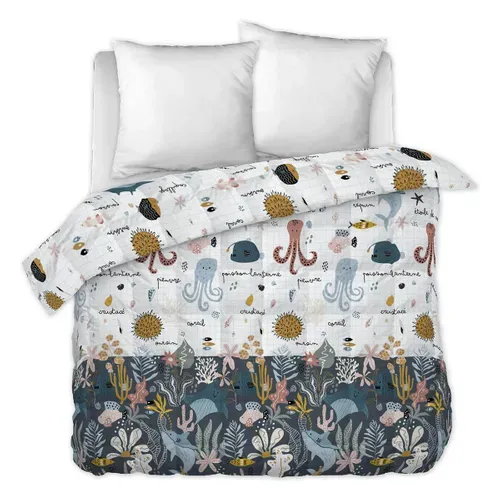 Couette Imprimée Motifs Océan 260 X 240 Cm + 2 Taies D'oreiller 60x60 Cm - Nemo