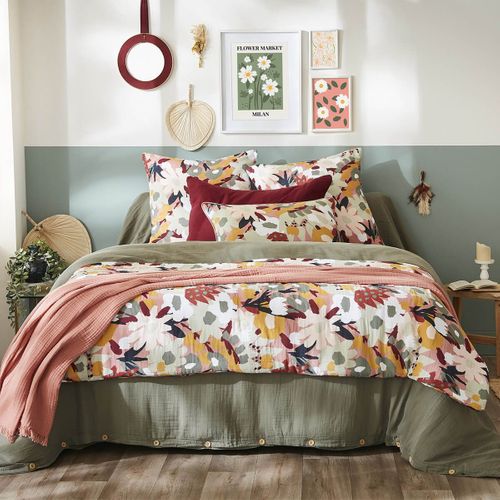 Coussin Déhoussable 40x60cm Gaze De Coton Imprimé Rose Imprimé Floral - Sarah