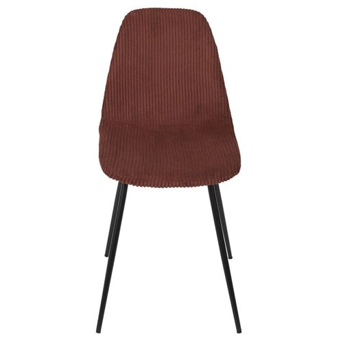 Lot De 2 Chaises En Velours Côtelé Coloris Terracotta - Amory