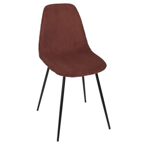 Lot De 2 Chaises En Velours Côtelé Coloris Terracotta - Amory