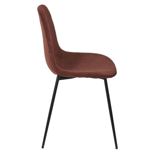 Lot De 2 Chaises En Velours Côtelé Coloris Terracotta - Amory
