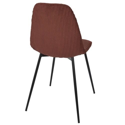 Lot De 2 Chaises En Velours Côtelé Coloris Terracotta - Amory