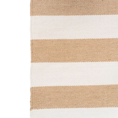 Tapis 200x300cm Pet Recyclé Rayé Beige Et Blanc - Rudy