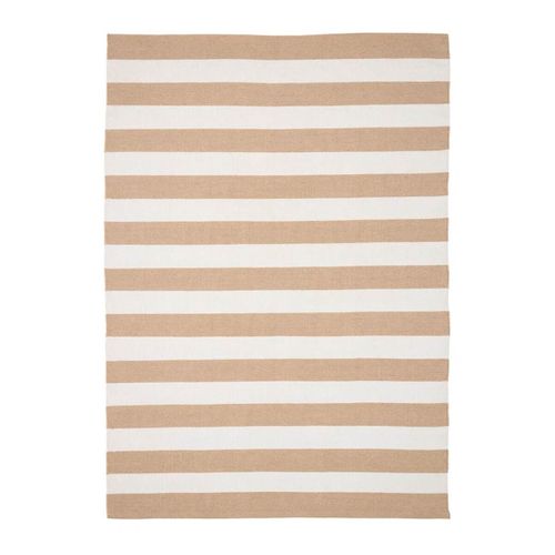 Tapis 200x300cm Pet Recyclé Rayé Beige Et Blanc - Rudy