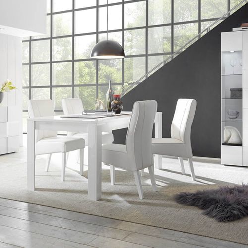 Table Repas 180cm Blanc Laqué Brillant - Weiss