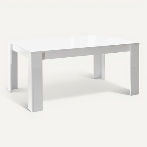 Table Repas 180cm Blanc Laqué Brillant - Weiss