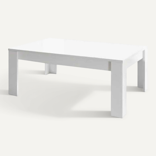 Weiss - Table Basse Rectangulaire Blanc Laqué Brillant