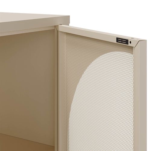Buffet 4 Portes Ajourées En Métal Crème - Liovia