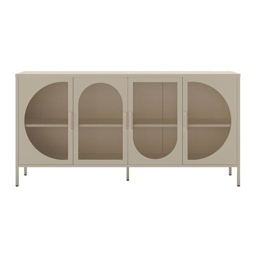 Buffet 4 Portes Ajourées En Métal Crème - Liovia
