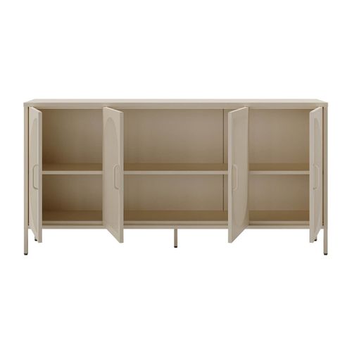 Buffet 4 Portes Ajourées En Métal Crème - Liovia