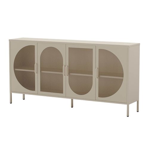 Buffet 4 Portes Ajourées En Métal Crème - Liovia