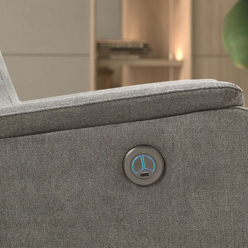 Alcantar - Fauteuil Relax Electrique Tissu Gris Clair