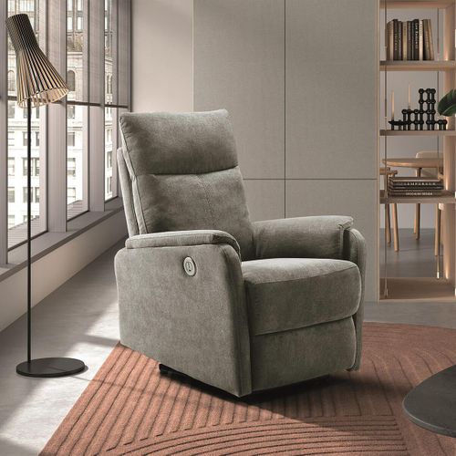 Alcantar - Fauteuil Relax Electrique Tissu Gris Clair
