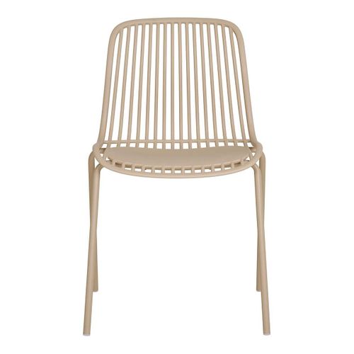 Lot De 4 Chaises De Jardin En Polypropylène Laqué Beige Empilables - Tiyana