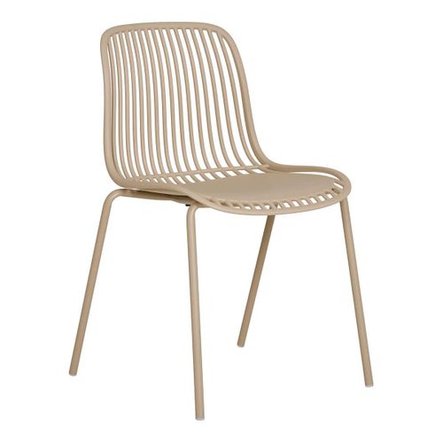Lot De 4 Chaises De Jardin En Polypropylène Laqué Beige Empilables - Tiyana