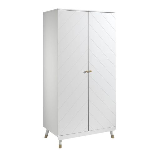 Chambre Avec Lit Bébé Vert + Table à Langer + Armoire 2 Portes - Tiny White