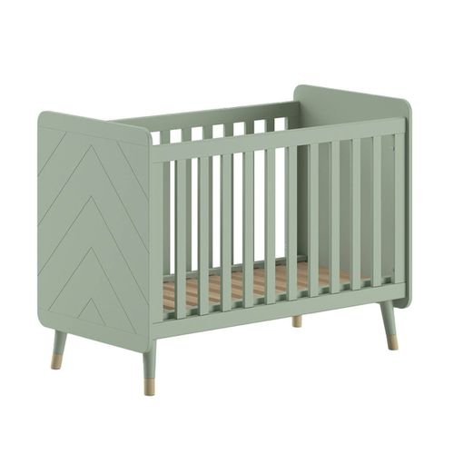 Chambre Avec Lit Bébé Vert + Table à Langer + Armoire 2 Portes - Tiny White