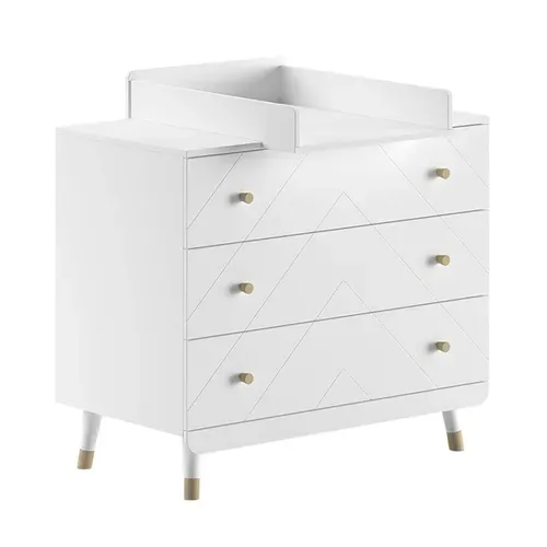 Chambre Avec Lit Bébé Vert + Table à Langer + Armoire 2 Portes - Tiny White