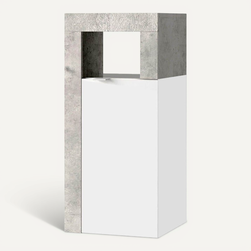 Arturo - Rangement 1 Porte Blanc Laqué Et Aspect Béton