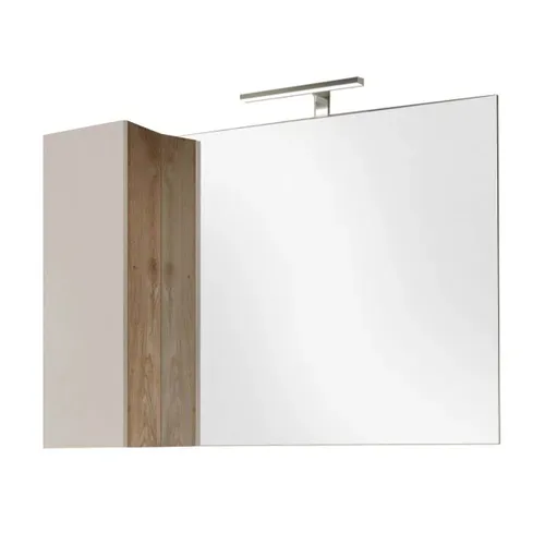 Ensemble Meuble Vasque 110cm + Colonne Pivotante Beige Et Aspect Bois Cadiz - Arturo