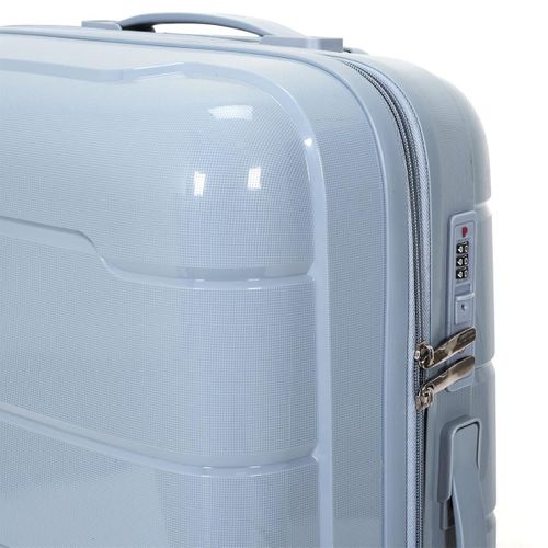Lot De 3 Valises Bleues Gris (13l-107l) Avec Vanity, Roues Pivotantes 360°, Poignée De Traction