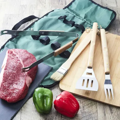 Lot De 4 Ustensiles à Barbecue Avec Pochette De Rangement - Barth