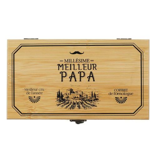 Coffret Pour Le Vin "millésime Meilleur Papa" 5 Pièces - Vinevasion
