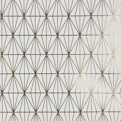 Nappe Blanche Motifs Géométriques Dorés 140x250cm - Solina