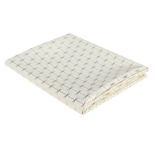 Nappe Blanche Motifs Géométriques Dorés 140x250cm - Solina