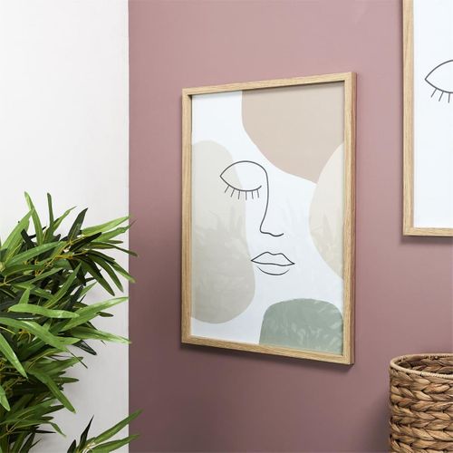 Tableau De Décoration Murale 45x60cm Pastel Visage Abstrait - Glimmer
