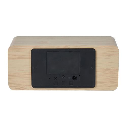 Réveil 2-en-1 Chargeur à Induction Effet Bois Clair - Leego