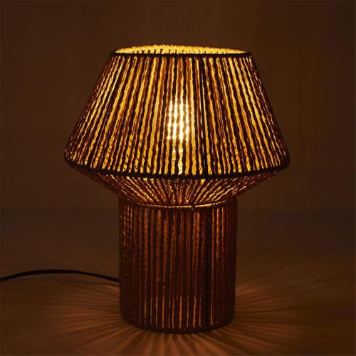 Lampe À Poser Effet Corde Tressée Forme Géométrique - Mirel