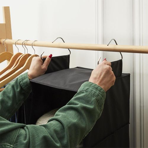 Etagère Pliable Souple à Suspendre En Tissu Gris 4 Casiers - Kenon